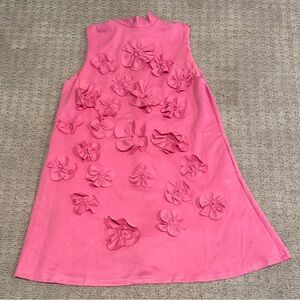 Pink Floral Appliqué Sleeveless Dress – Women’s Size XL